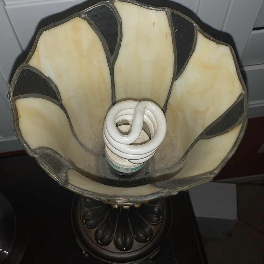 Cream and Brown Decorative Accent Lamp - Picture 3 of 4